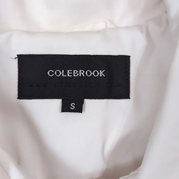 Colebrook White Contrast Button Slicker Rain Jacket Size Small - Picture 2 of 7